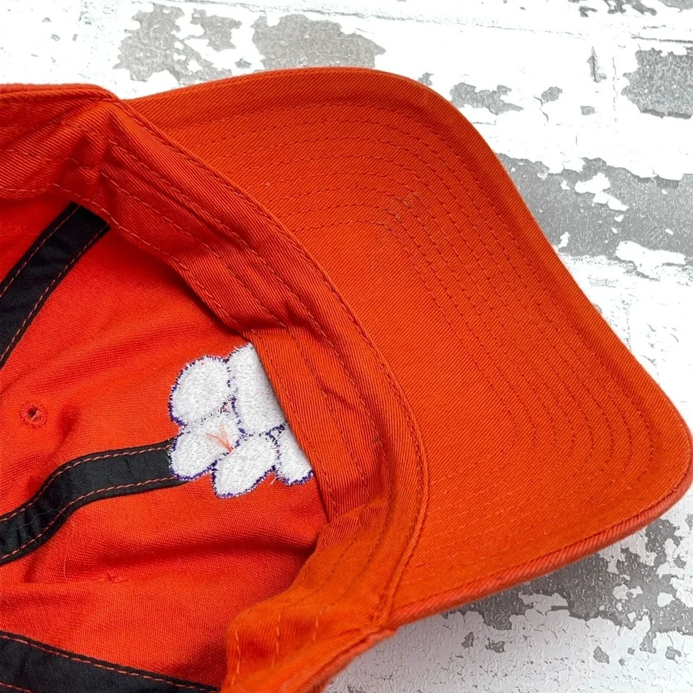 Clemson Tigers Hat Cap Strap Back Orange Dad Baseball Adjustable Plain Twill Paw